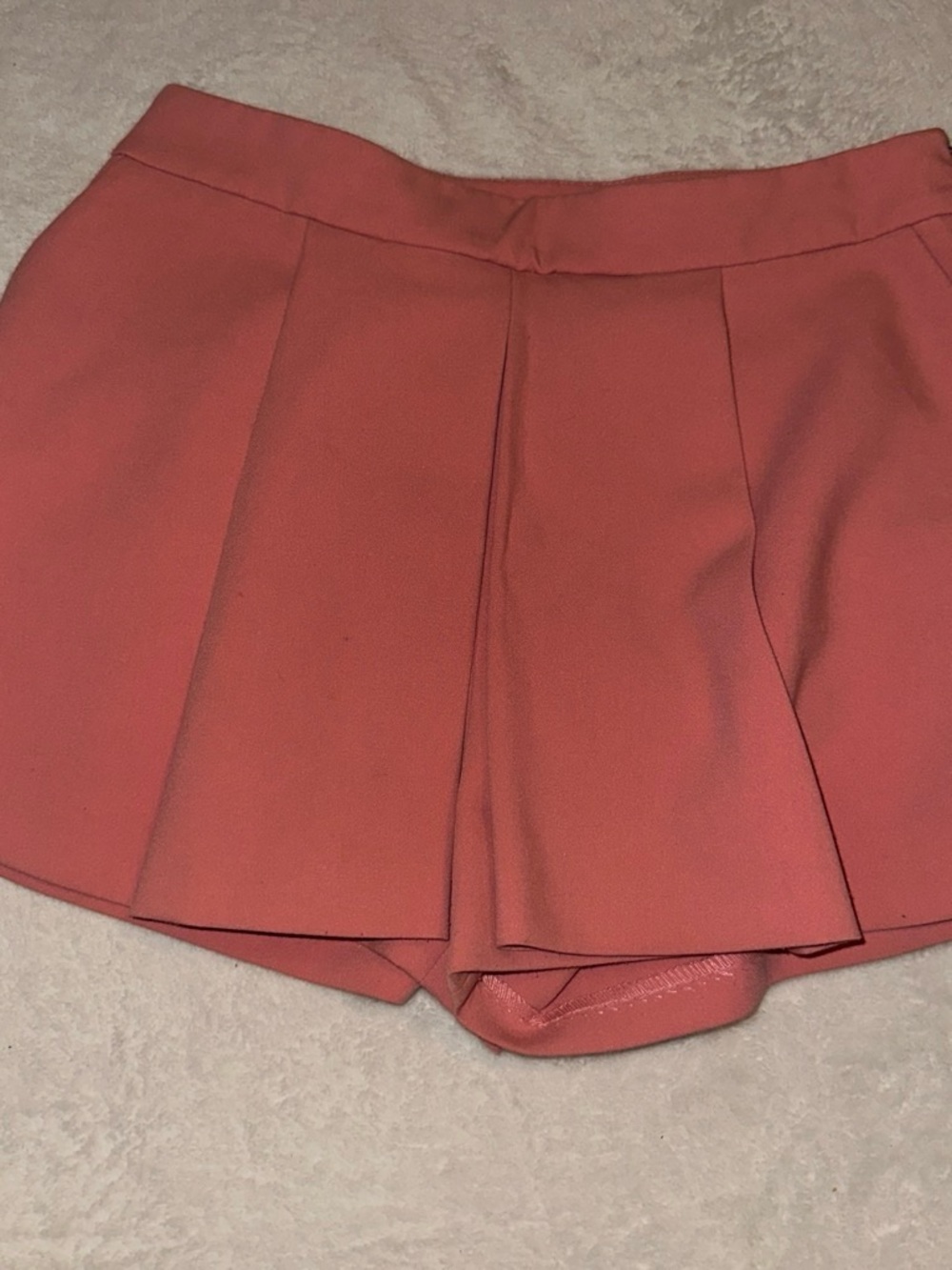 Zara Coral Pleated Skort Shorts